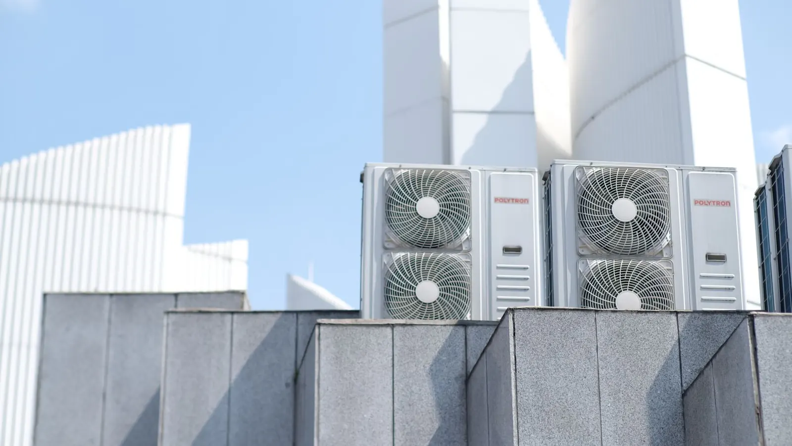 Commercial air conditioning units on a rooftop